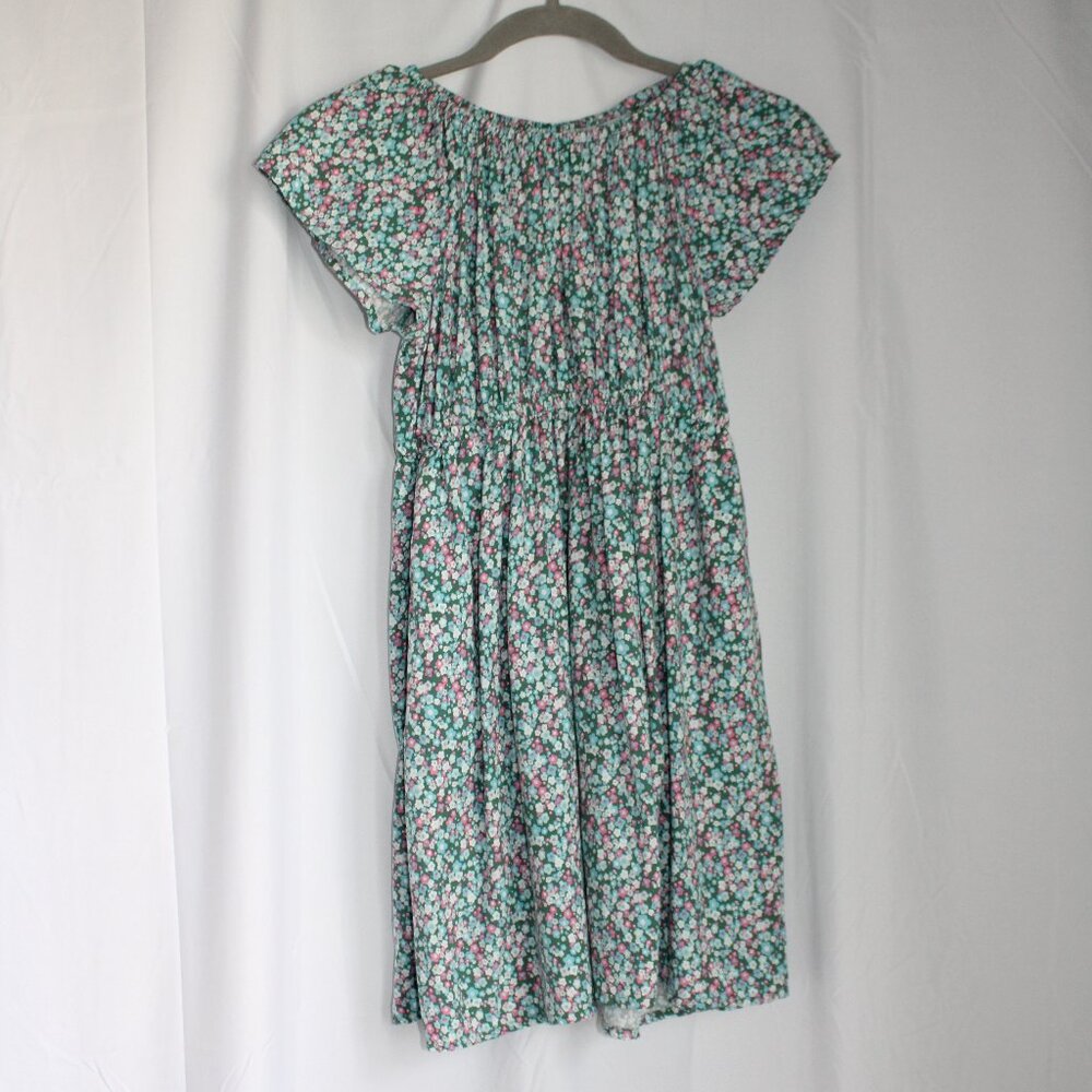 Cat & Jack Girl's Floral Dress Ruched Collar 2023 Short Sleeves Size M (8/10)